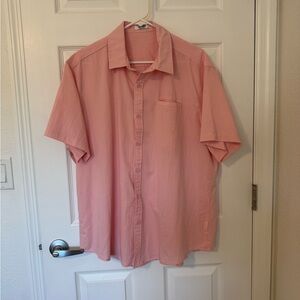 Coofandy XL Men's Pink Short Sleeve Button Down Shirt NWOT
